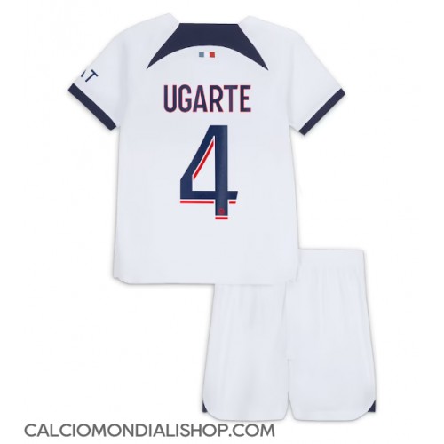 Maglie da calcio Paris Saint-Germain Manuel Ugarte #4 Seconda Maglia Bambino 2023-24 Manica Corta (+ Pantaloni corti)